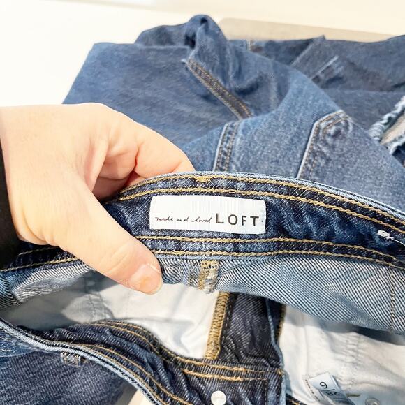 LOFT High Waisted Dark Wash Ankle Denim The Barrel Jeans Blue 6 / 28 - Picture 2 of 11